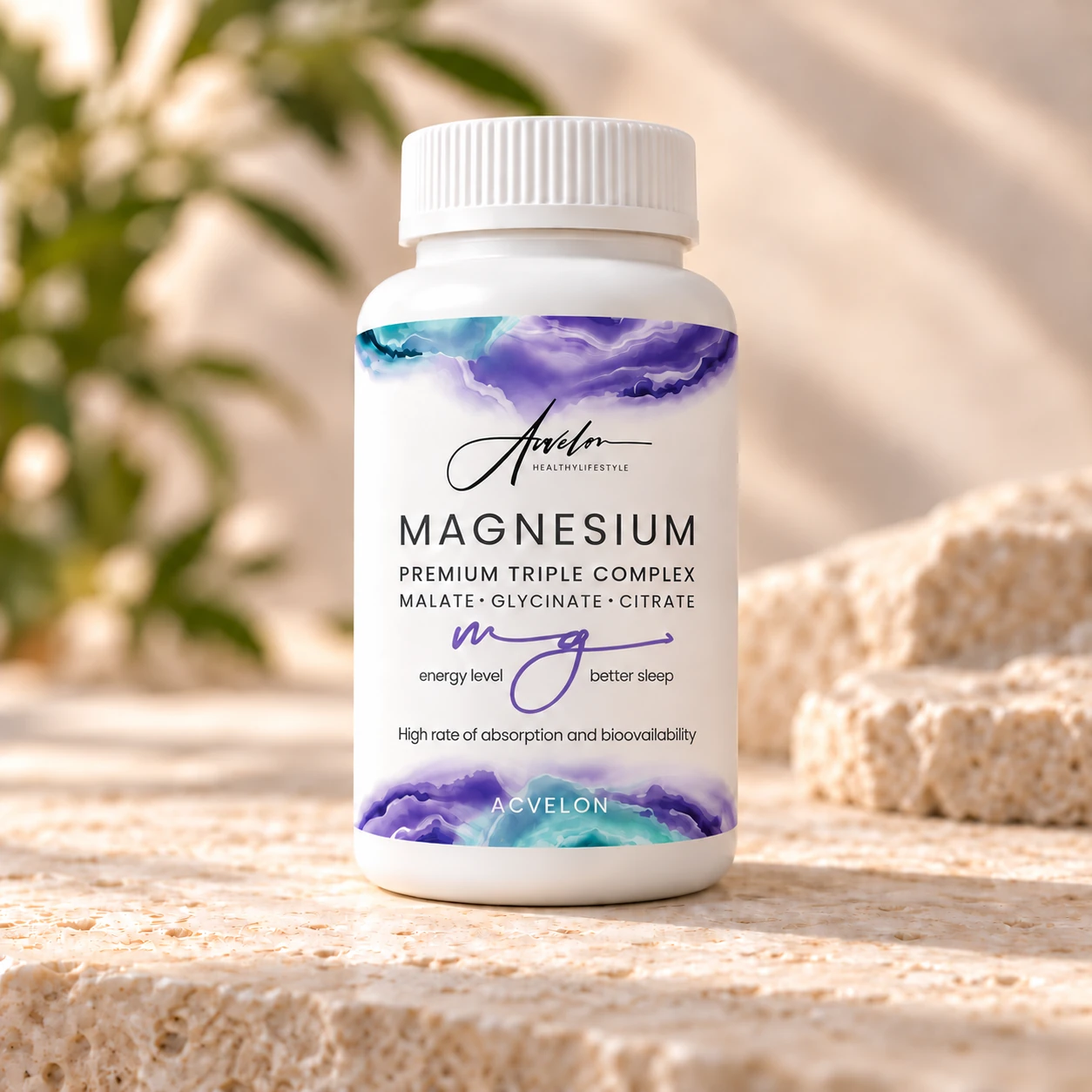 Белый флакон Acvelon Magnesium Premium Triple Complex